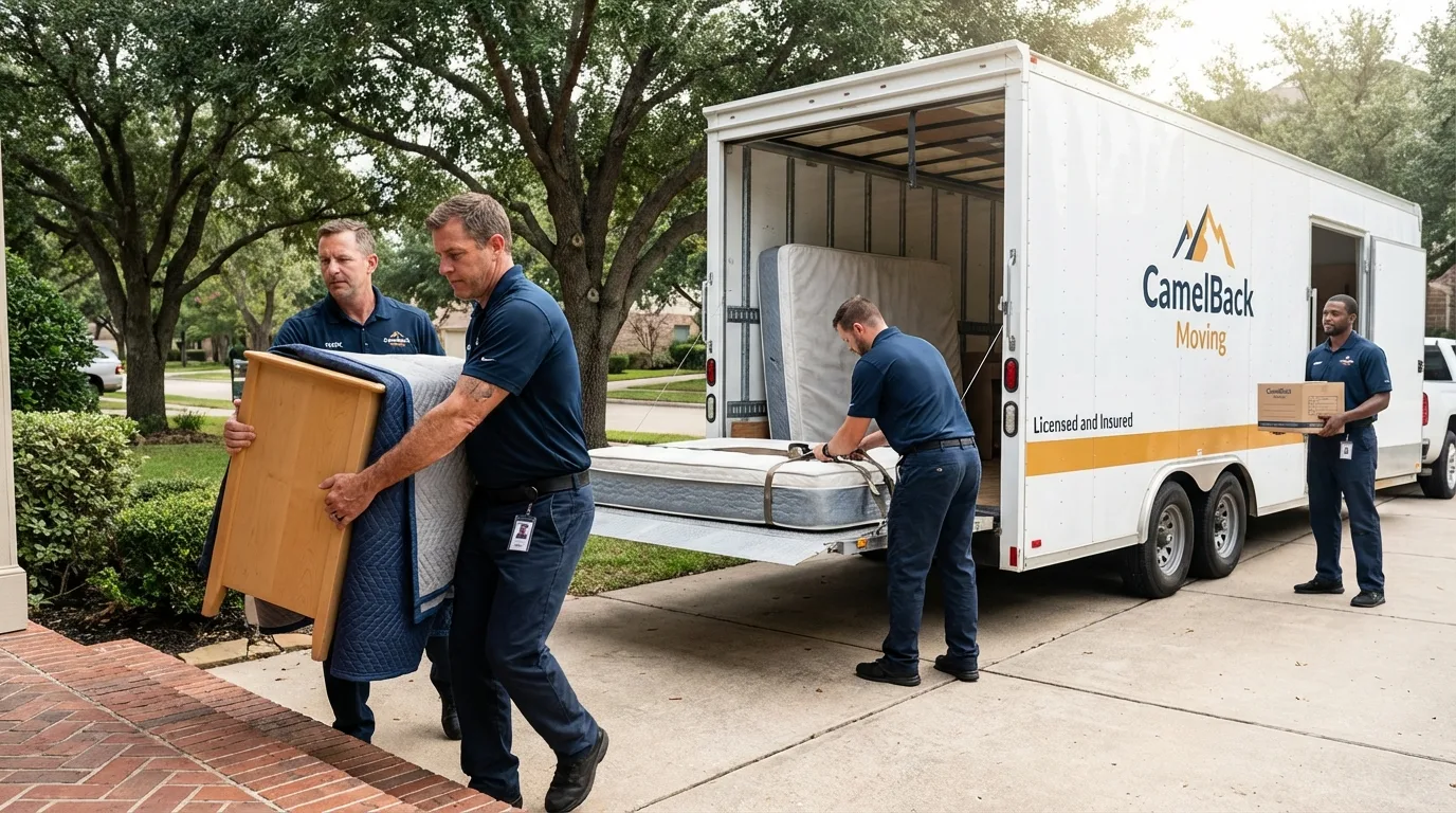 Crew loading residential truck for cross-state move from Philadelphia, MS