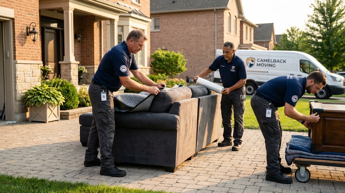 Large estate moving crew wrapping furniture in Philadelphia, MS